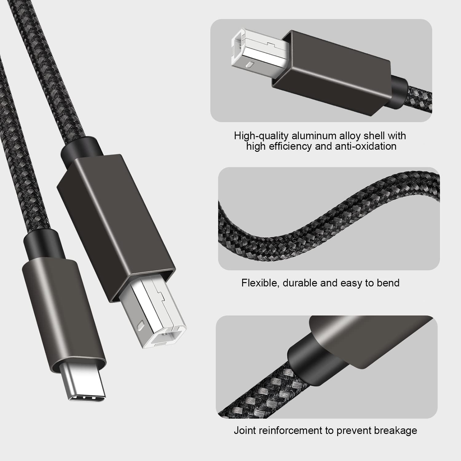 Microphone USB-C Cable - USB Male to USB-C 3.1 - Editors Keys