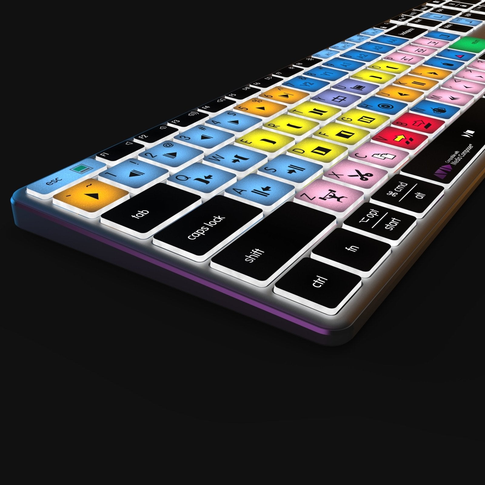 NEW Media Composer Keyboard | Backlit & Wireless | Mac and PC - Editors Keys