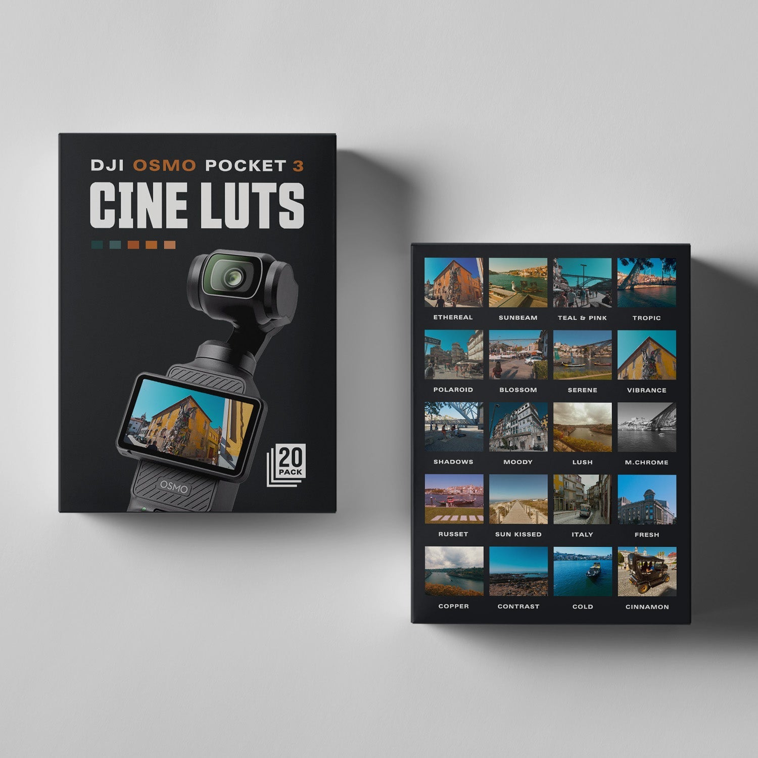 Pocket 3/Action 4 LUTs Cinematic and Moods - 20 Pack - Editors Keys