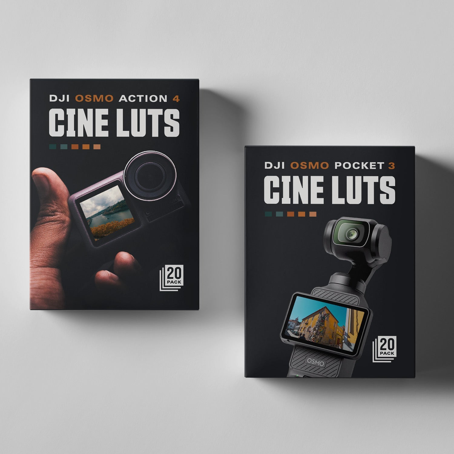 Pocket 3/Action 4 LUTs Cinematic and Moods - 20 Pack - Editors Keys