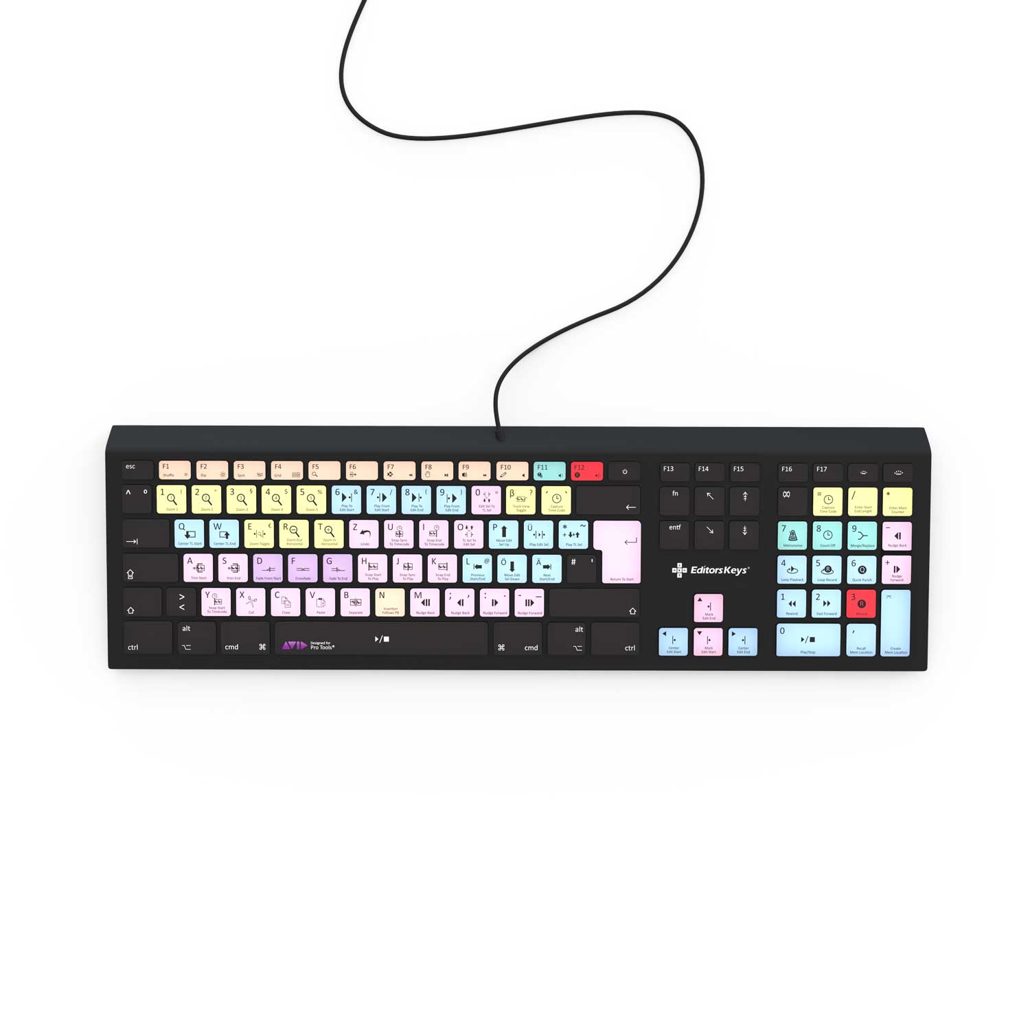 Pro Tools Keyboard - Backlit - For Mac or PC - Editors Keys