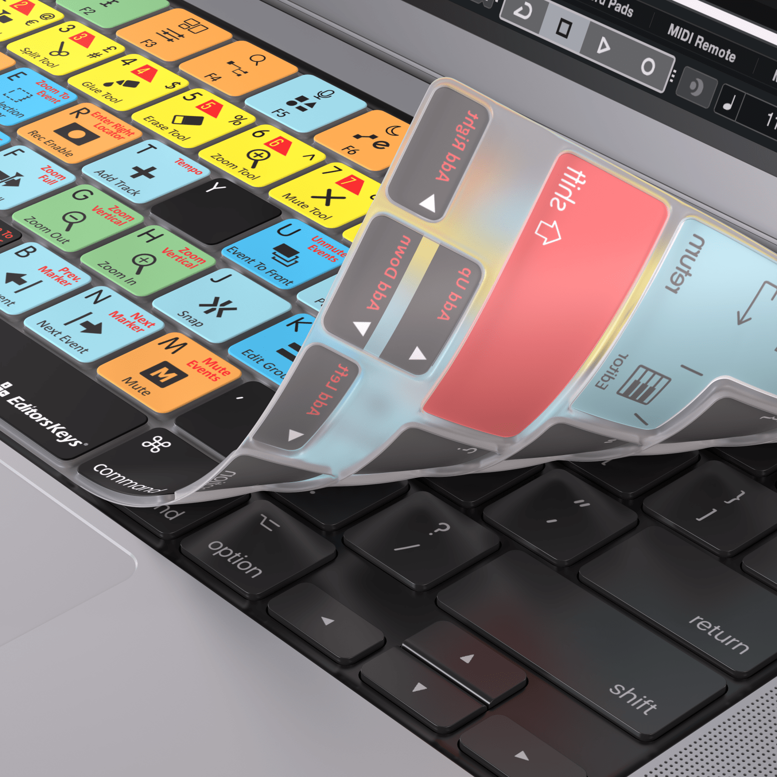 Keyboard Cover designed for Steinberg’s Cubase | for MacBook and iMac - Editors Keys
