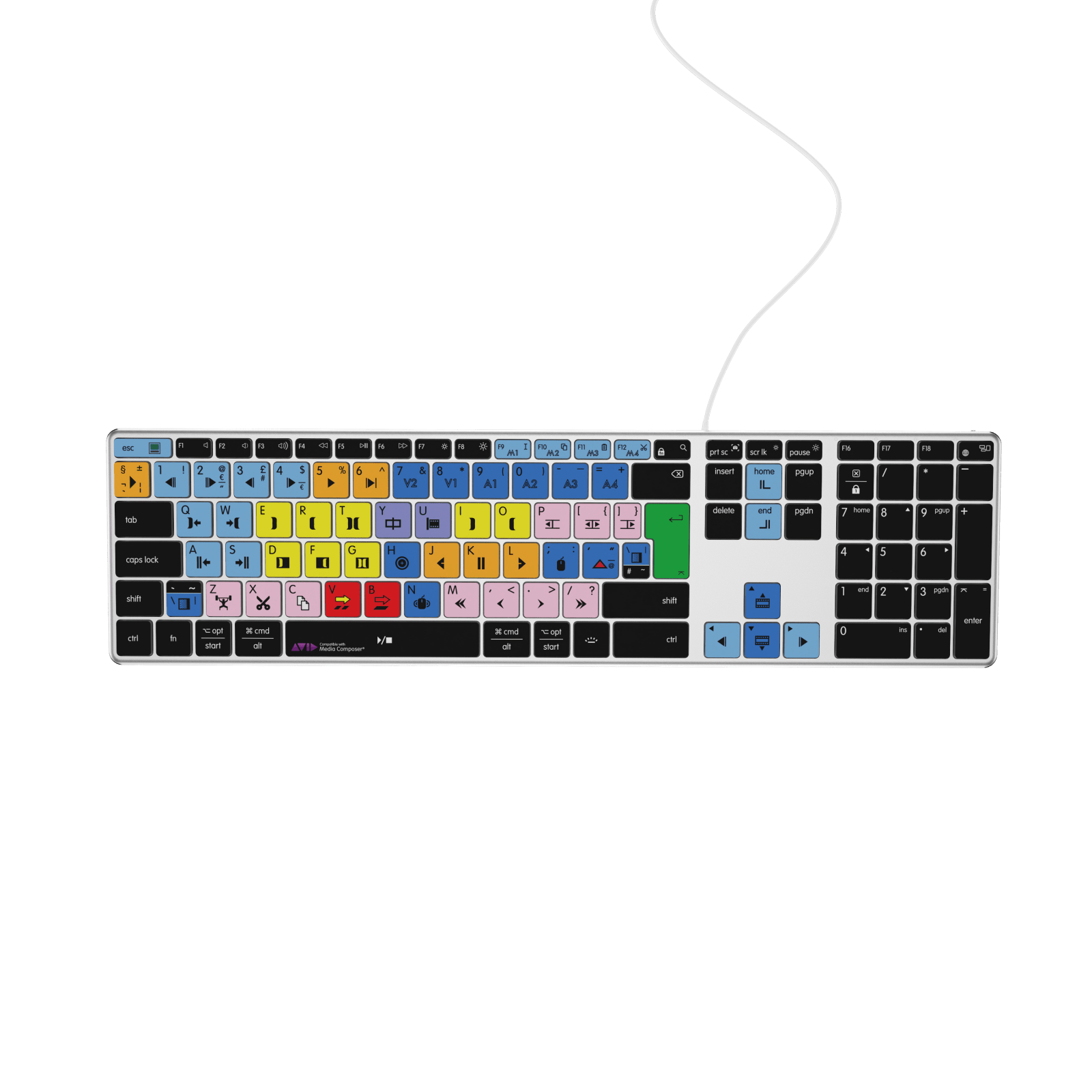 NEW Avid Media Composer Keyboard | Backlit | Wired & Wireless | Mac & PC - Editors Keys