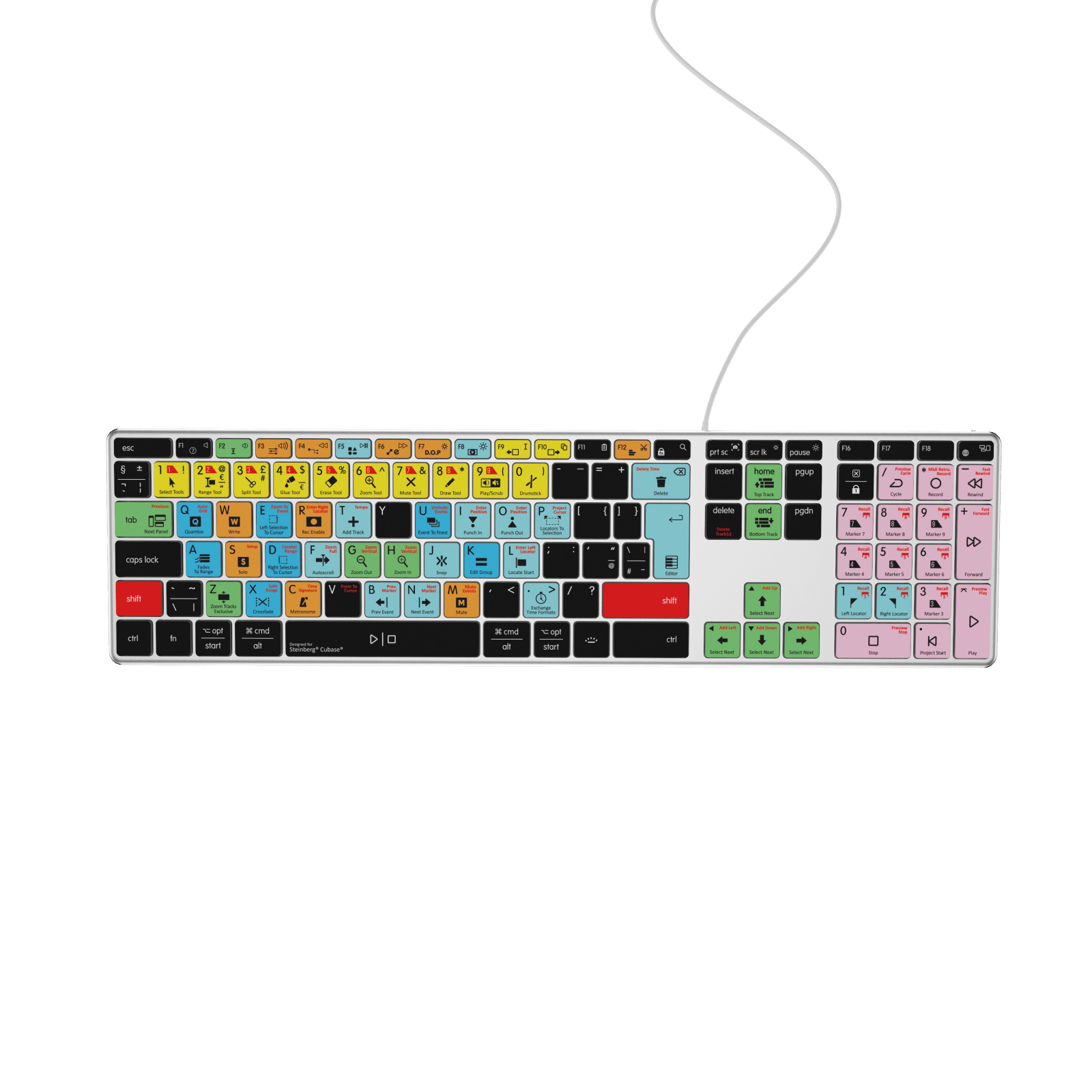 NEW Cubase Compatible Keyboard | Backlit | Wired & Wireless | Mac & PC - Editors Keys
