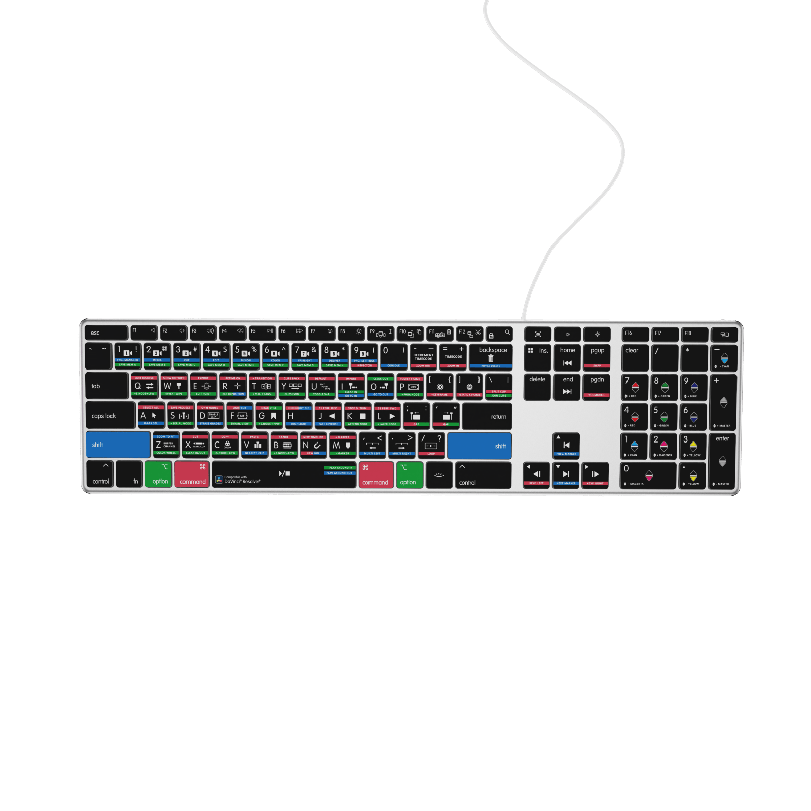 NEW DaVinci Resolve Keyboard | Backlit | Wired & Wireless | Mac & PC - Editors Keys