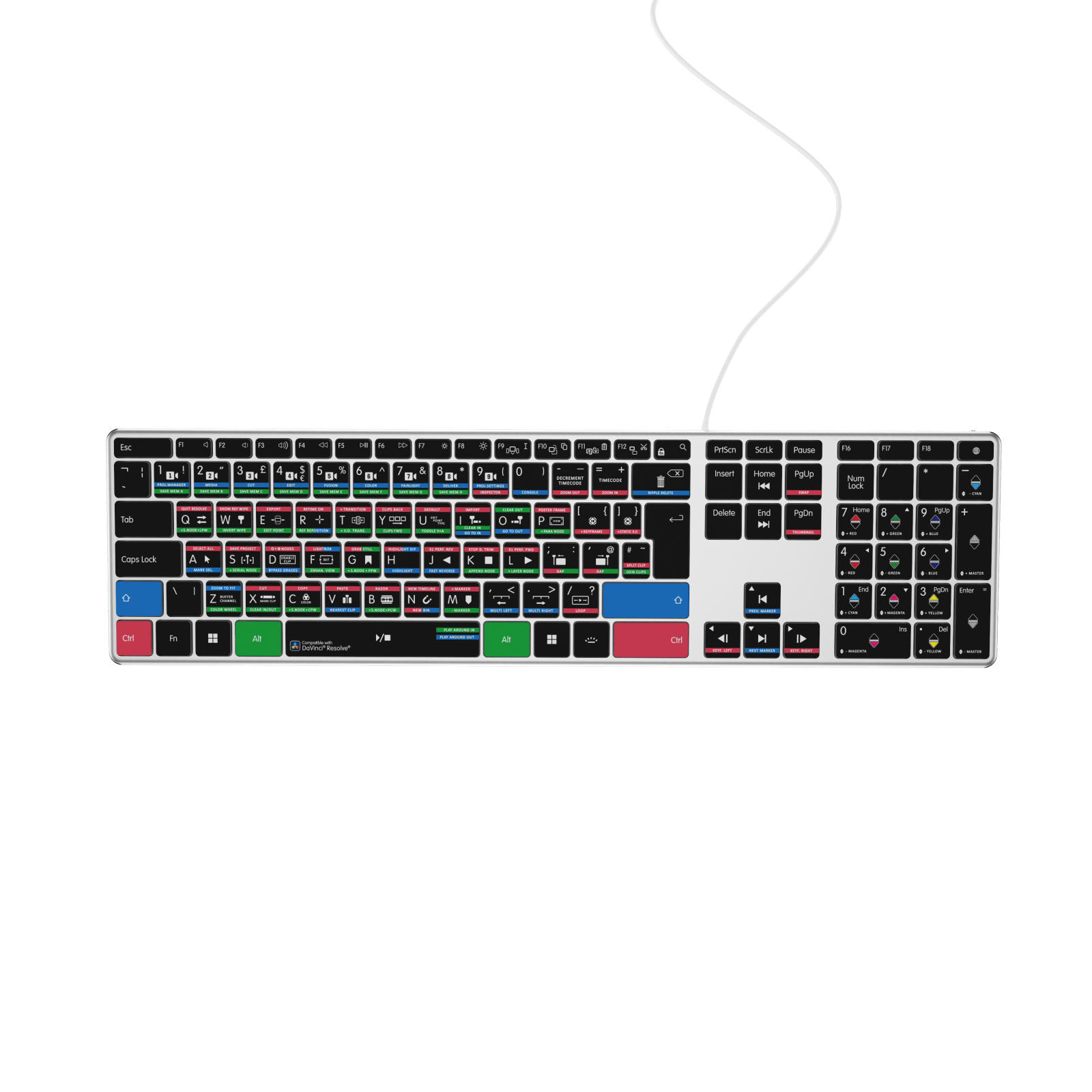 NEW DaVinci Resolve Keyboard | Backlit | Wired & Wireless | Mac & PC - Editors Keys