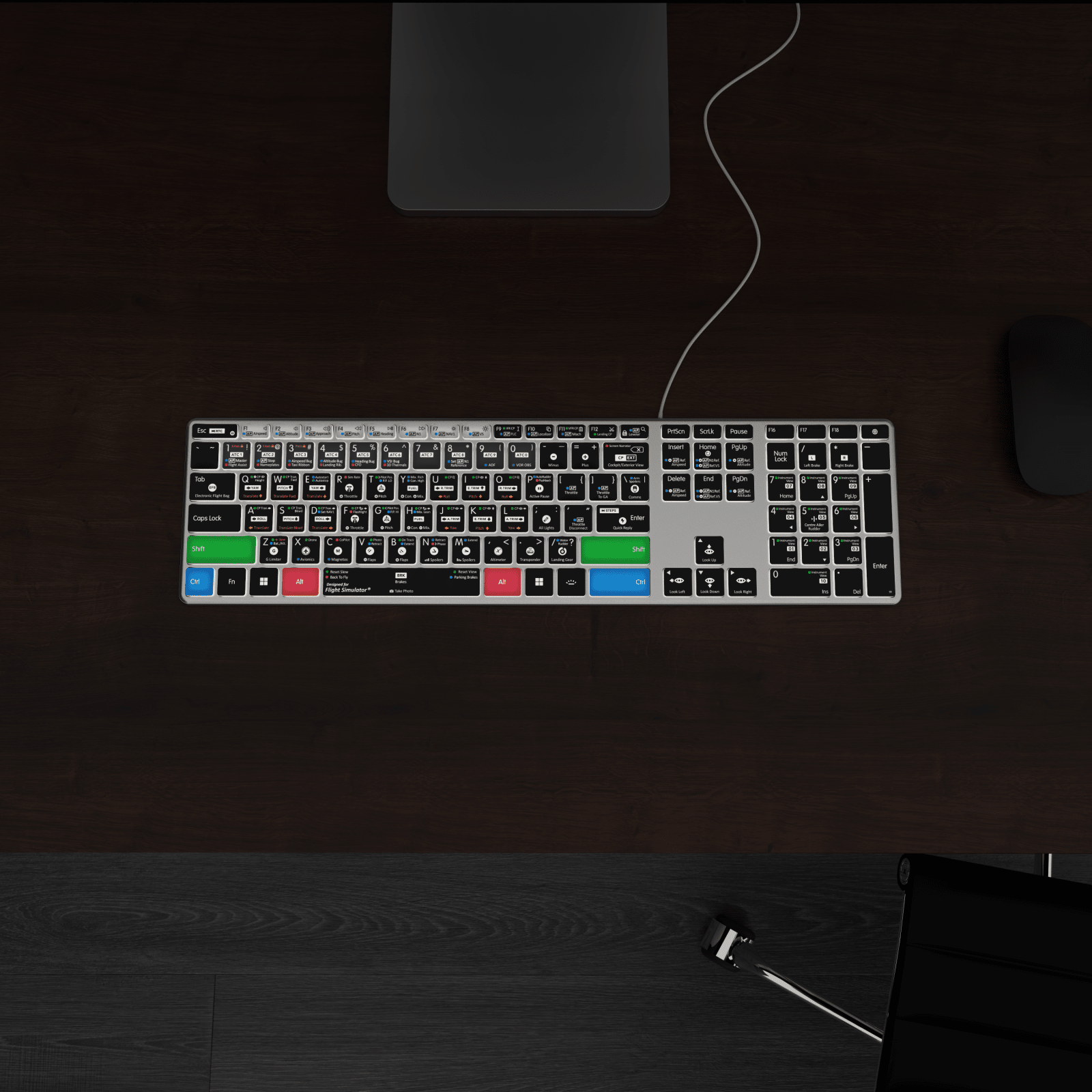 NEW Flight Simulator Keyboard | AB10 Core | Backlit | Wired | PC & Xbox - Editors Keys