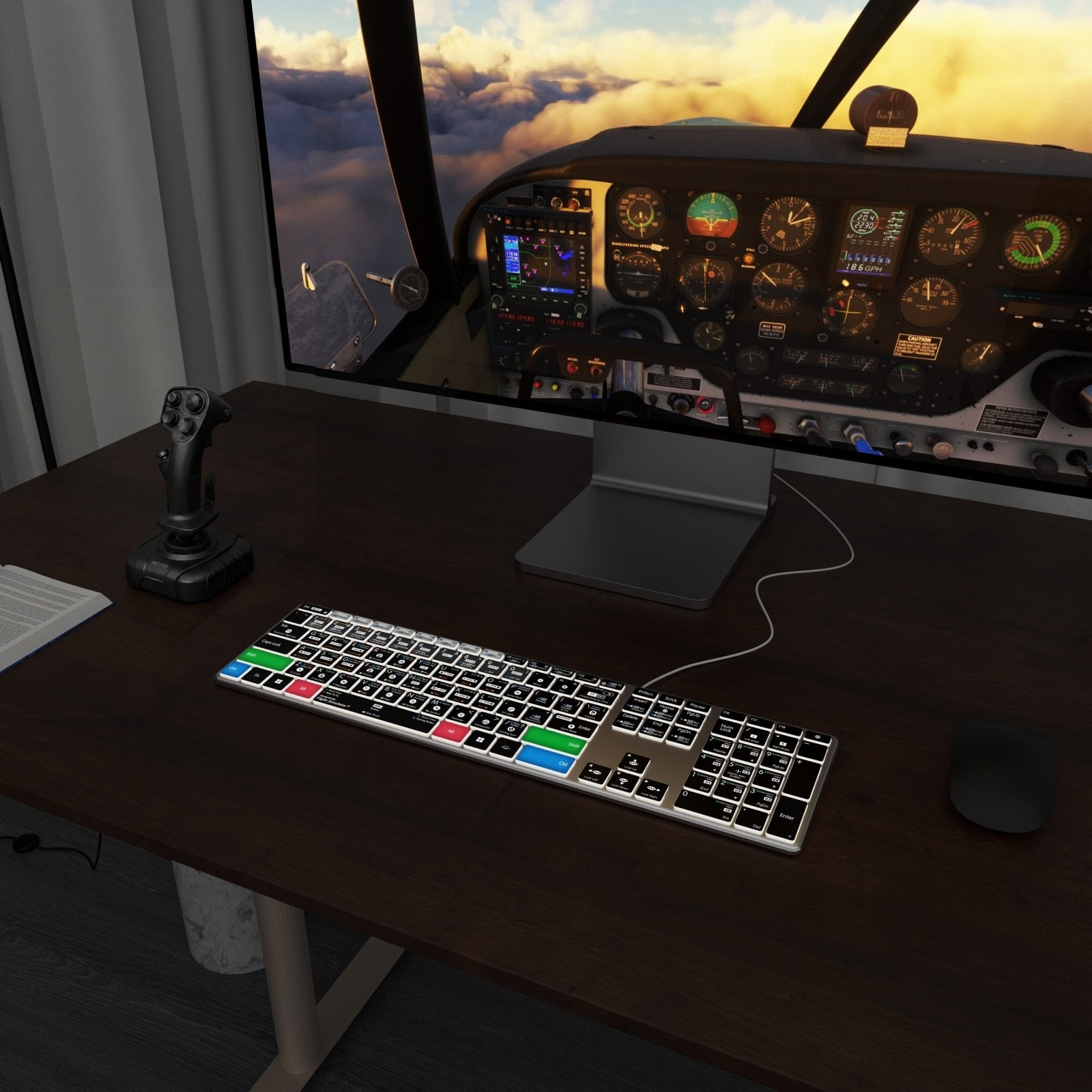 NEW Flight Simulator Keyboard | AB10 Core | Backlit | Wired | PC & Xbox - Editors Keys