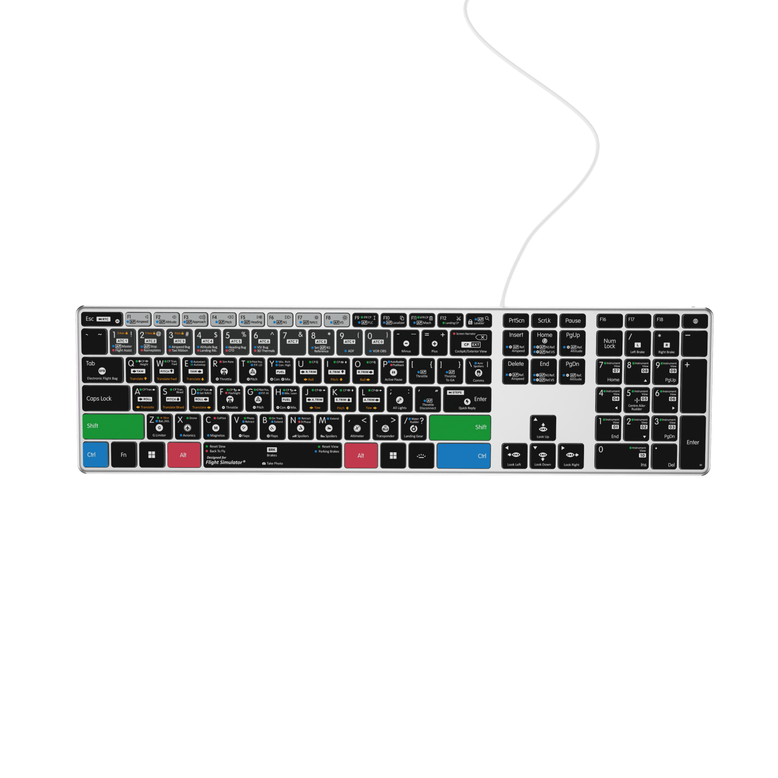 NEW Flight Simulator Keyboard | AB10 Core | Backlit | Wired | PC & Xbox - Editors Keys