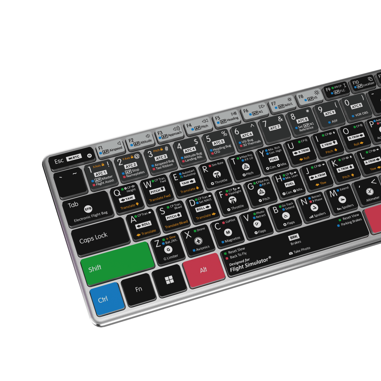 NEW Flight Simulator Keyboard | AB10 Core | Backlit | Wired | PC & Xbox - Editors Keys