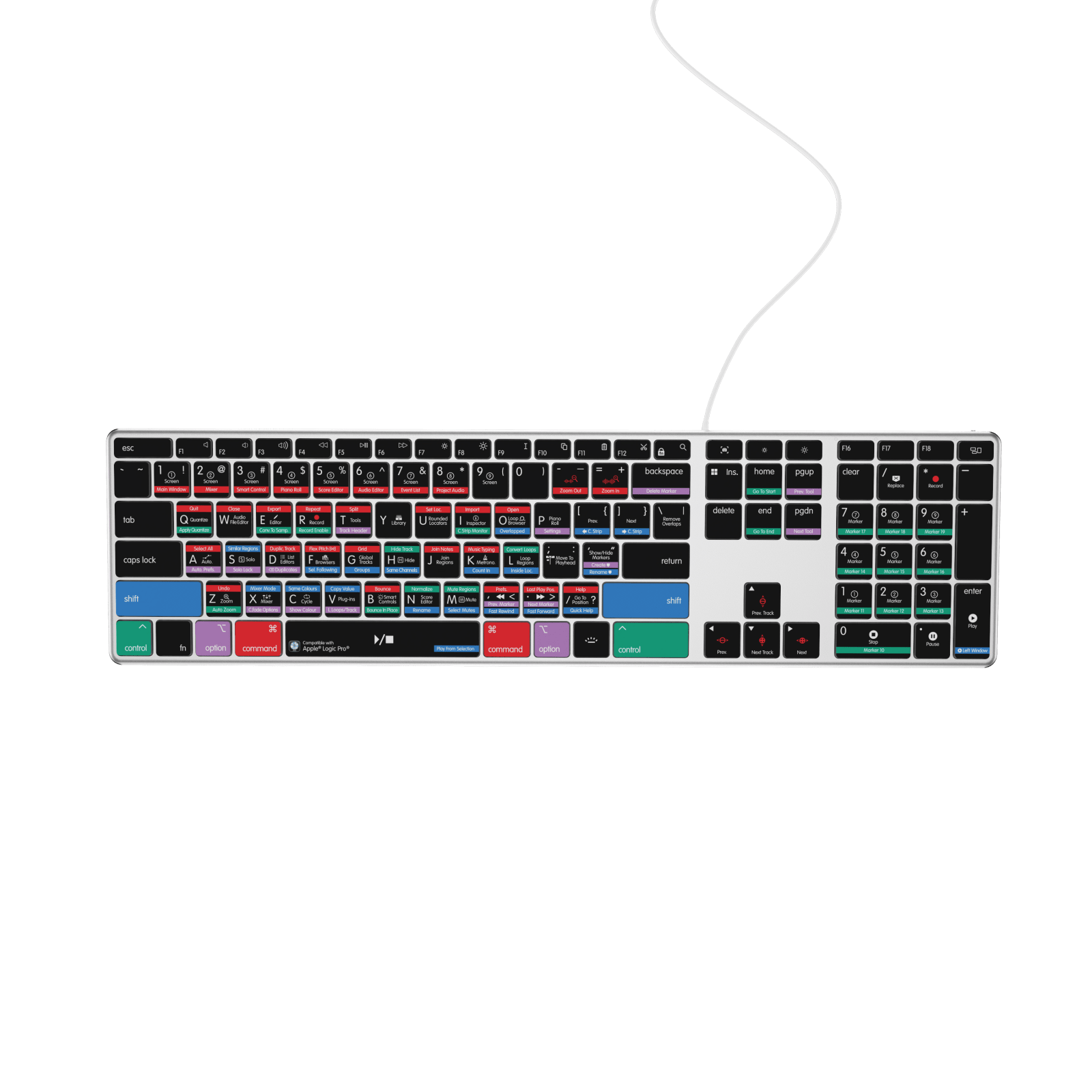 NEW Logic Pro Keyboard | Backlit | Wired & Wireless | Mac - Editors Keys