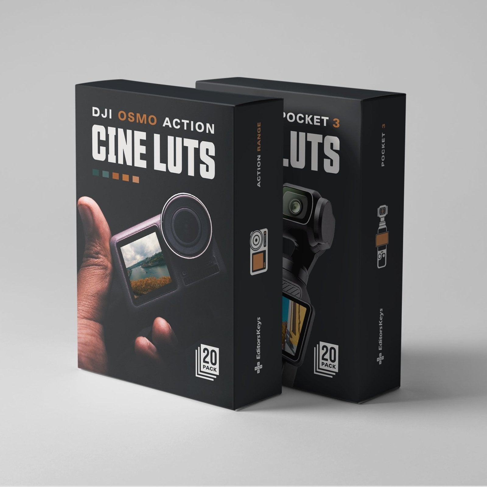 Pocket 3/Action LUTs Cinematic and Moods - 20 Pack - Editors Keys