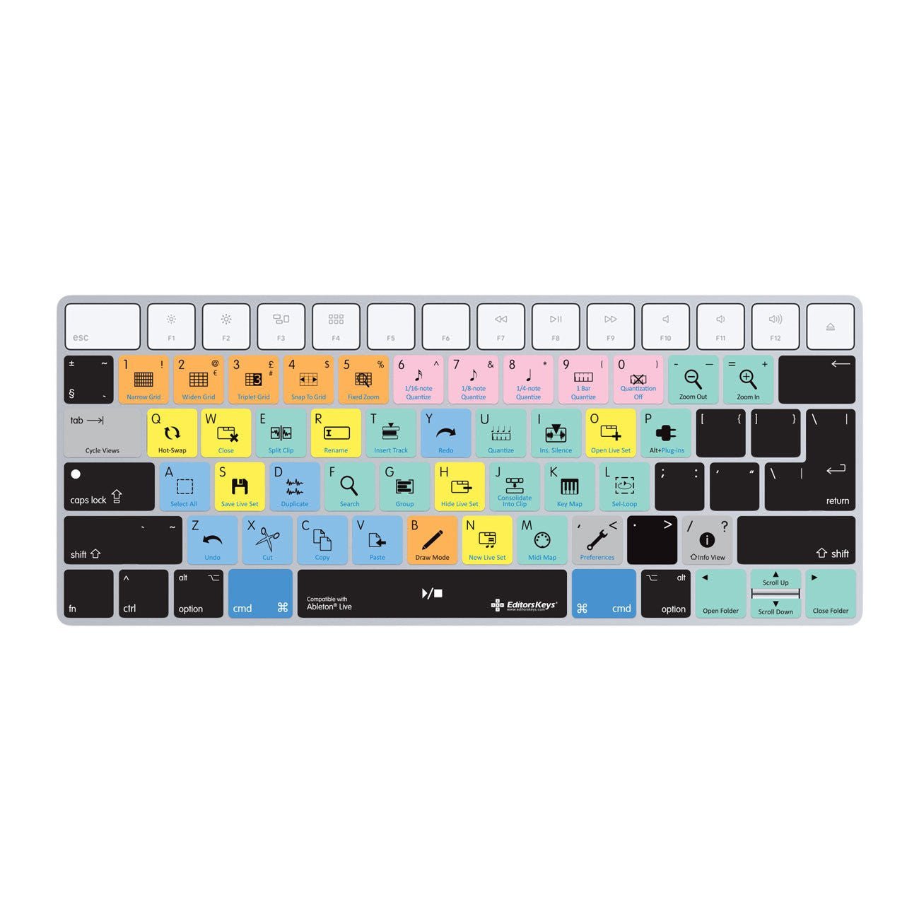 Ableton Live Keyboard Covers for MacBook and iMac - Editors Keys