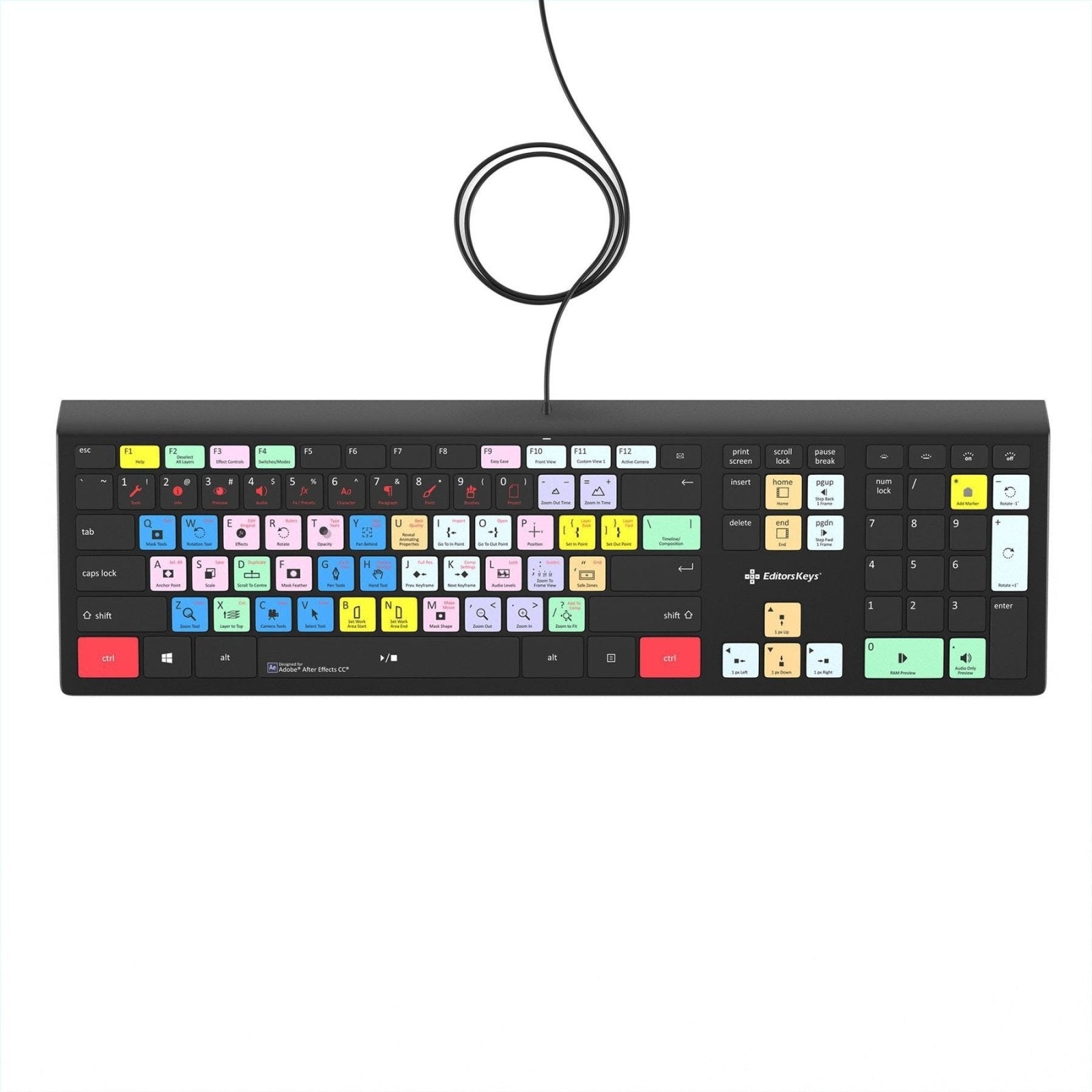 Adobe After Effects Keyboard - Backlit - For Mac or PC - Editors Keys