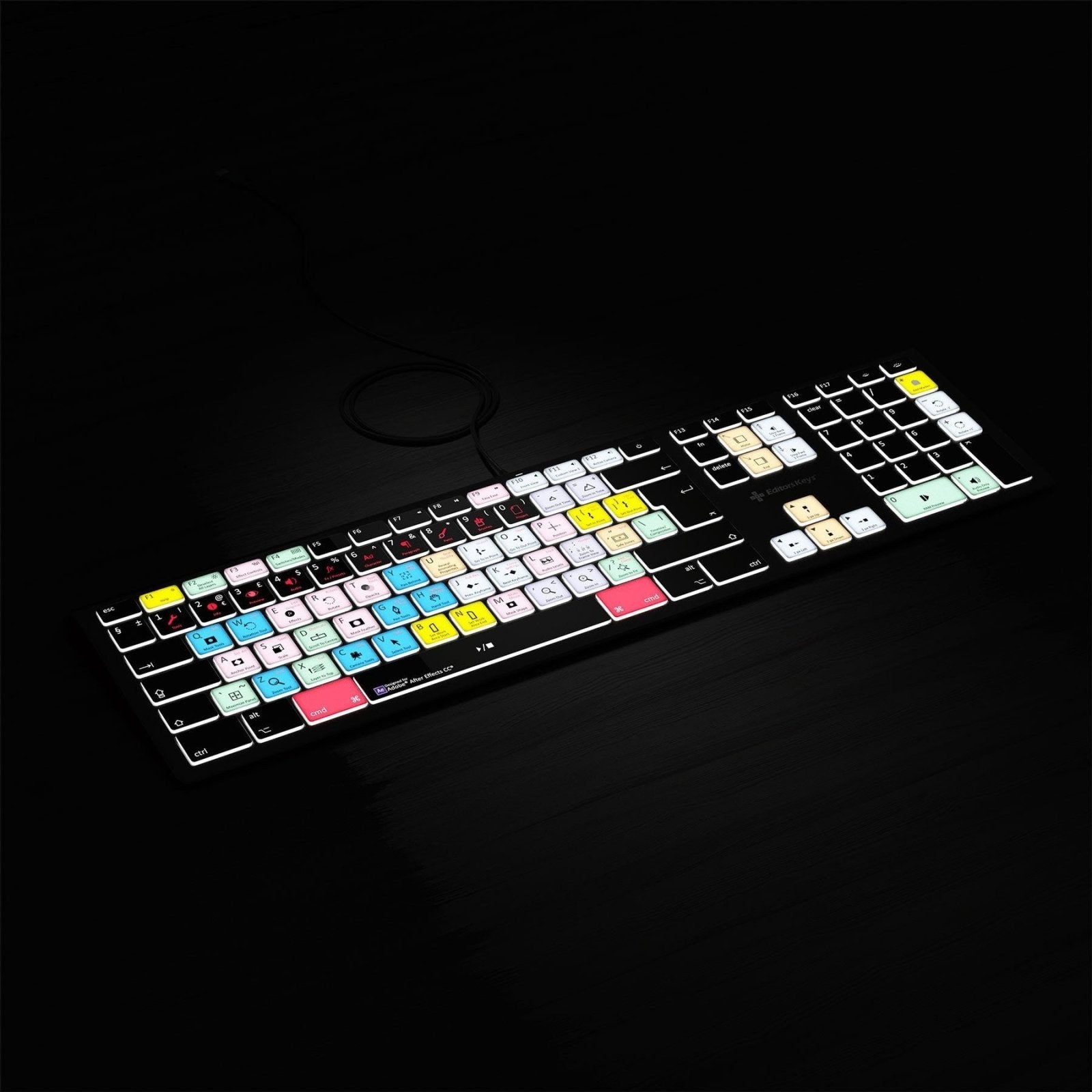 Adobe After Effects Keyboard - Backlit - For Mac or PC - Editors Keys