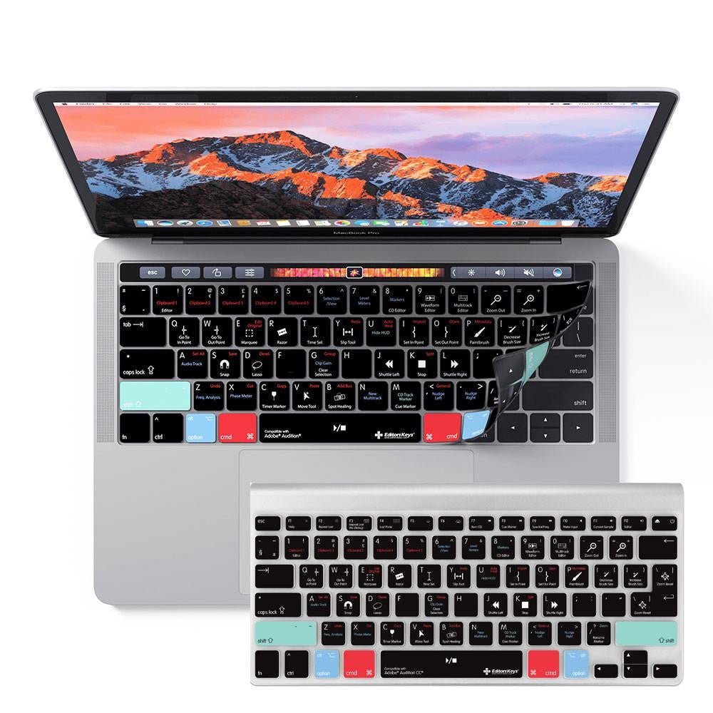 Adobe Audition Keyboard Covers for MacBook and iMac - Editors Keys