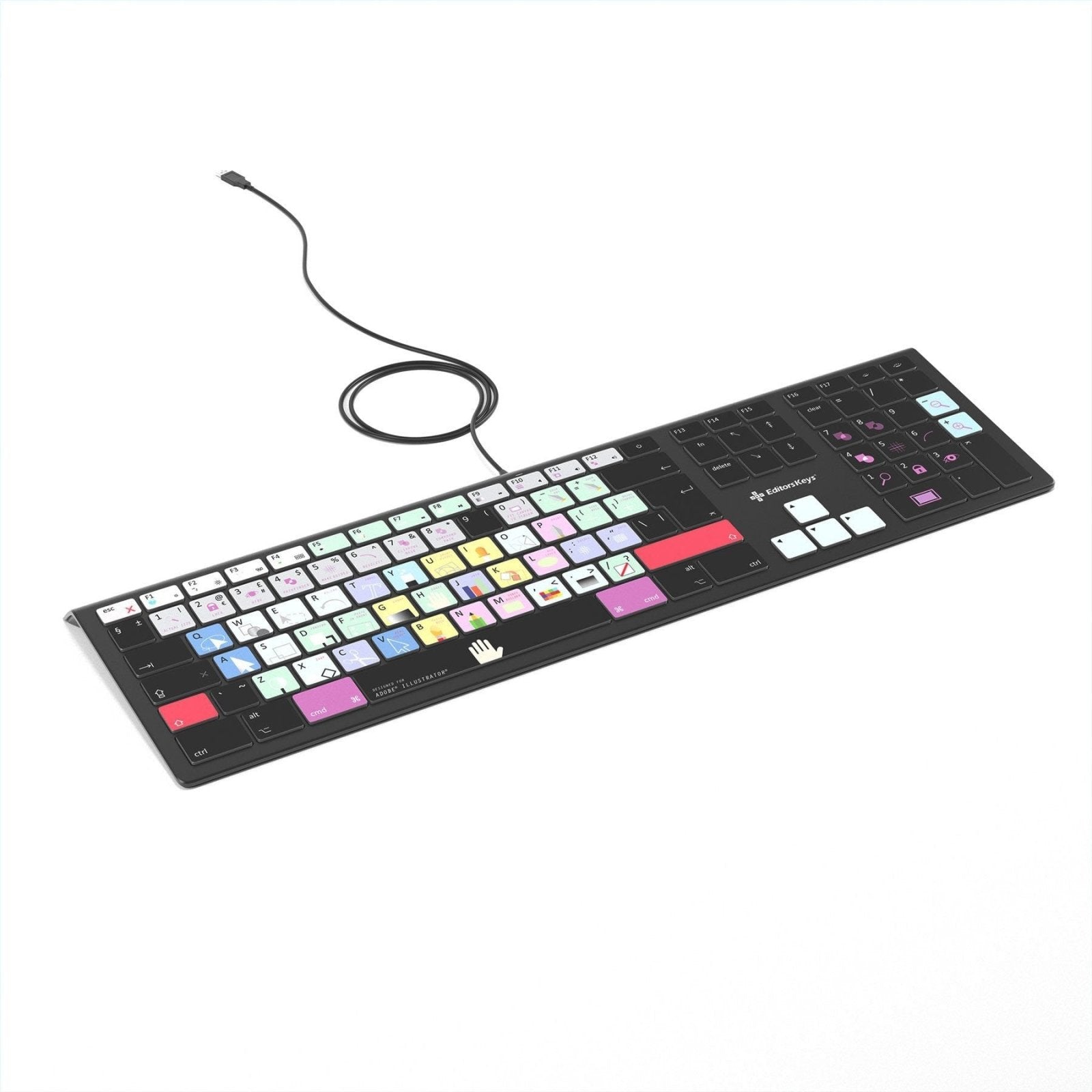 Adobe Illustrator Keyboard - Backlit Mac or PC - Editors Keys