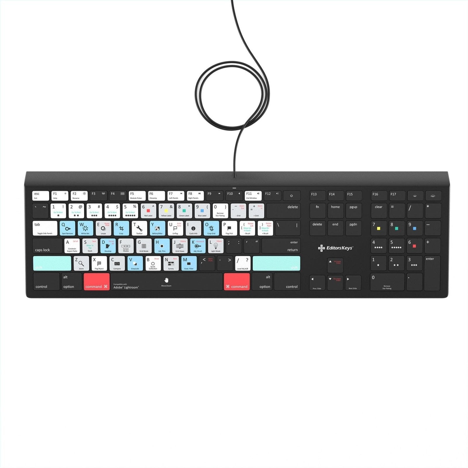 Adobe Illustrator Keyboard - Backlit Mac or PC - Editors Keys