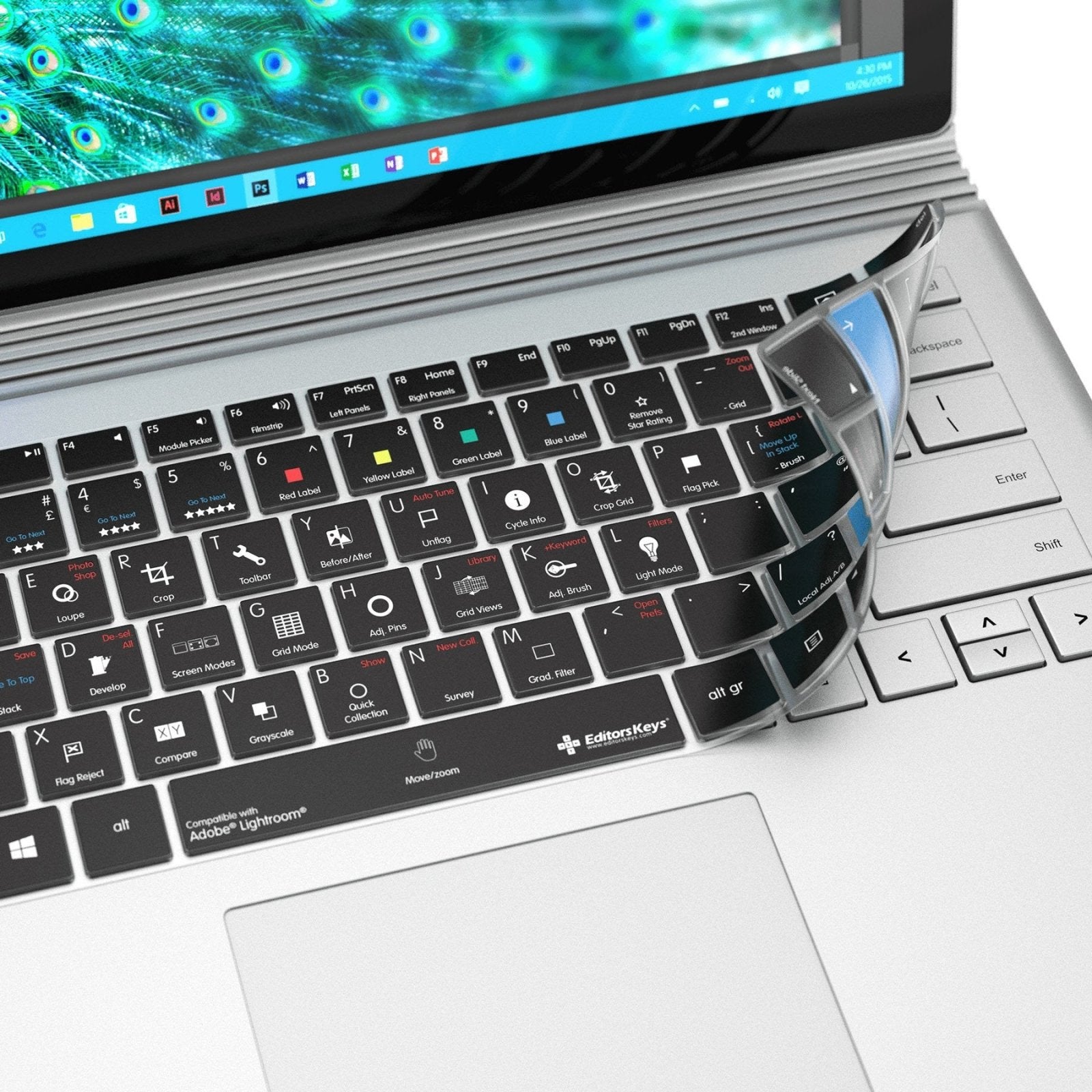 Adobe Lightroom Keyboard Covers for Microsoft Surface Line - Editors Keys
