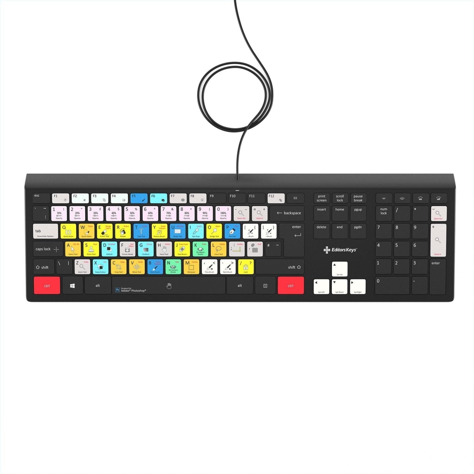 Adobe Photoshop Keyboard - Backlit - For Mac or PC - Editors Keys