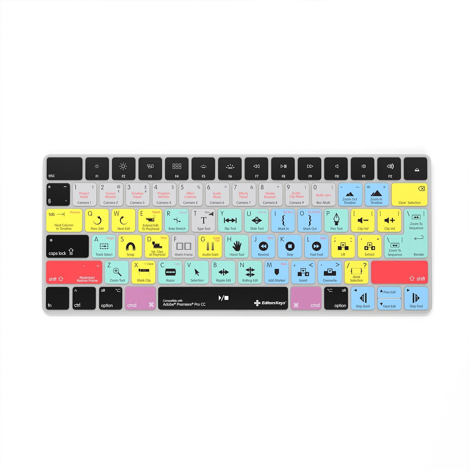 Adobe Premiere Keyboard Covers for MacBook and iMac - Editors Keys