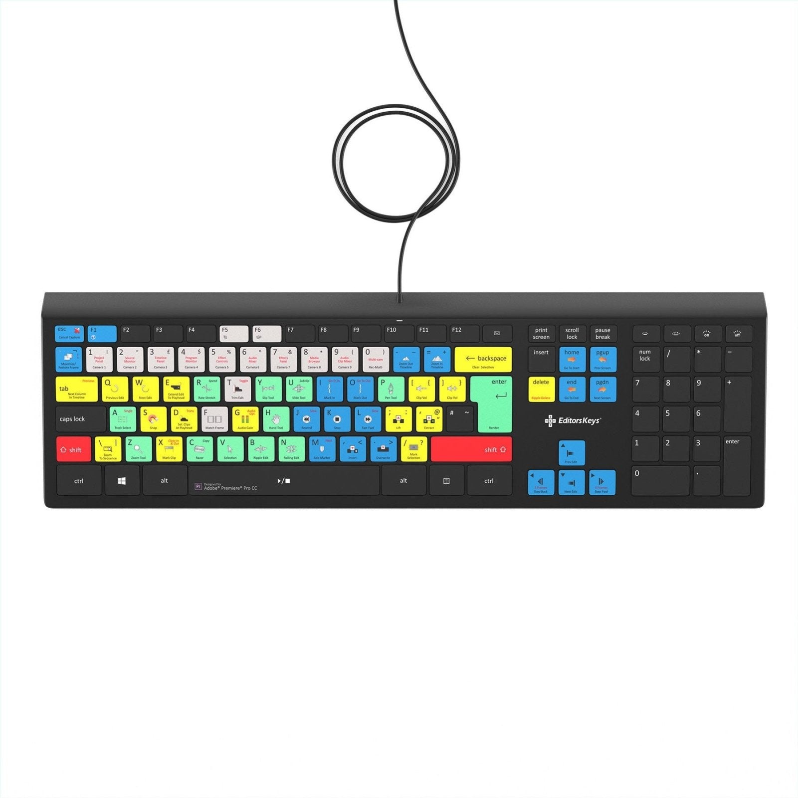 Adobe Premiere Pro CC Keyboard - Backlit - For Mac or PC - Editors Keys