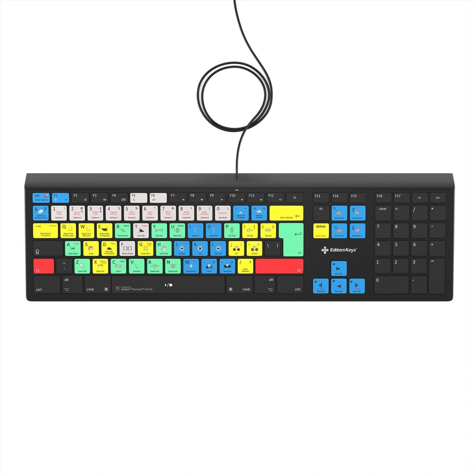 Adobe Premiere Pro CC Keyboard - Backlit - For Mac or PC - Editors Keys