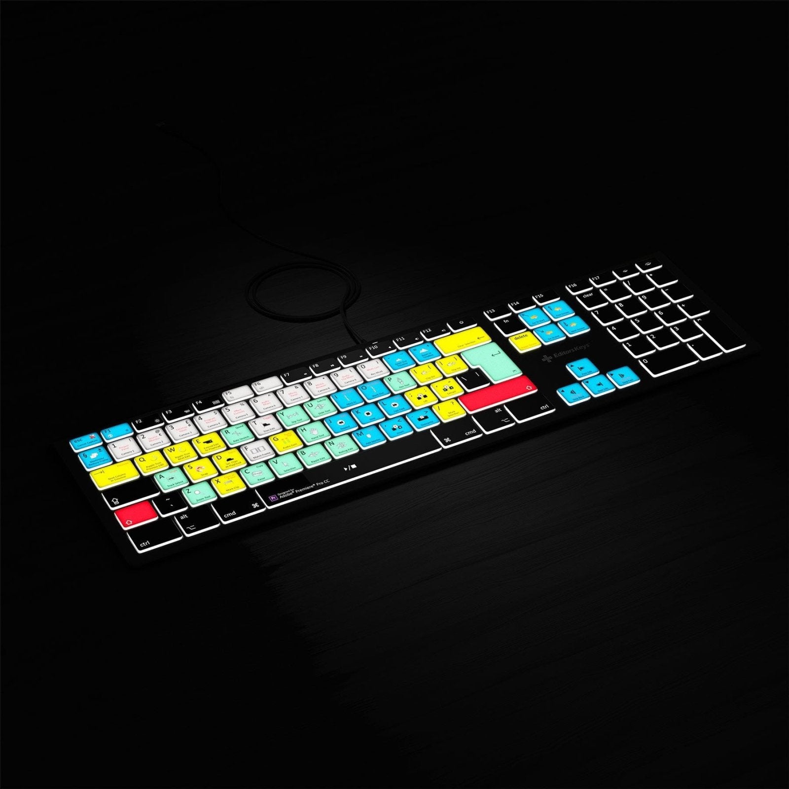 Adobe Premiere Pro CC Keyboard - Backlit - For Mac or PC - Editors Keys