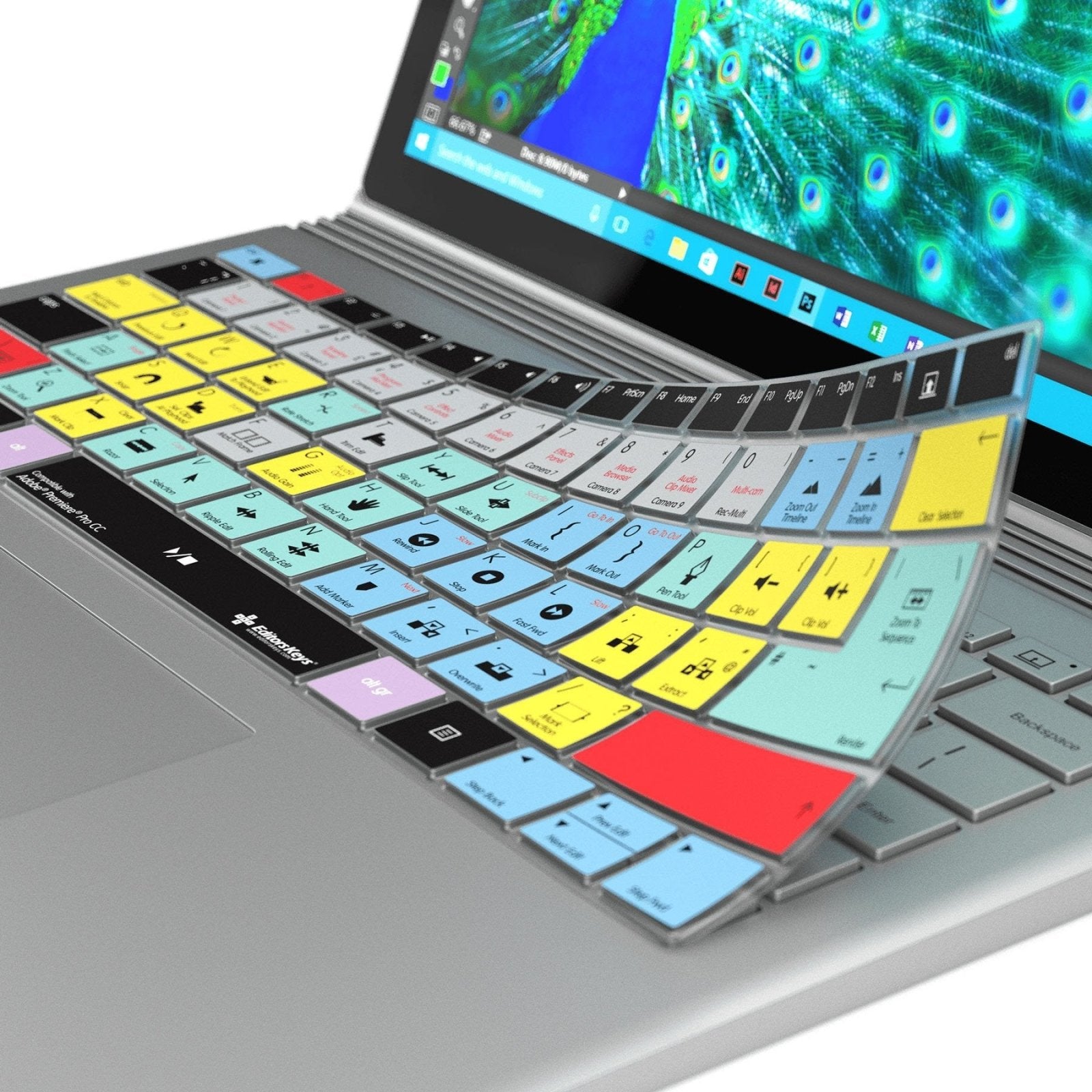 Adobe Premiere Pro Keyboard Covers for Microsoft Surface Line - Editors Keys