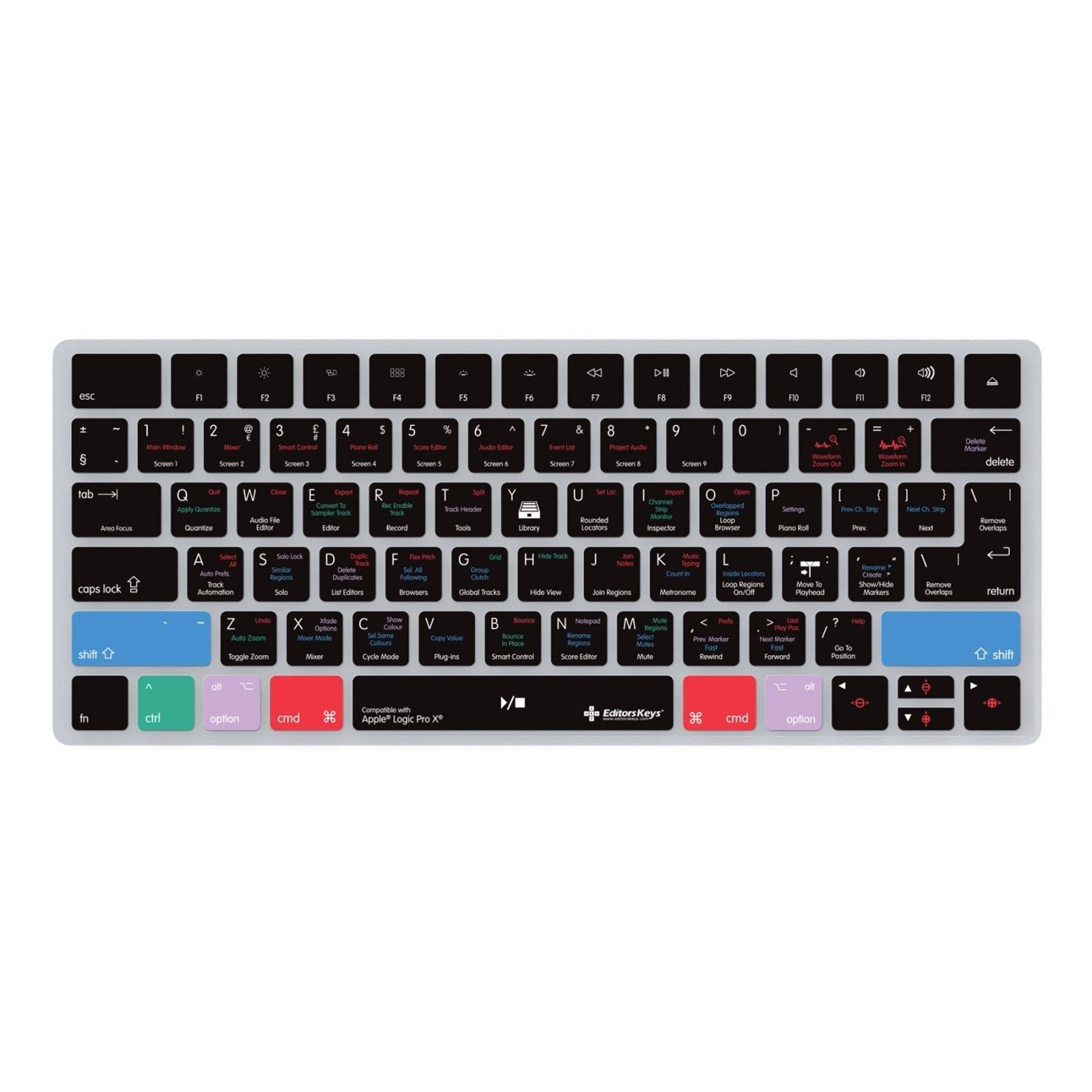 Apple Logic Pro Keyboard Covers for MacBook and iMac - Editors Keys