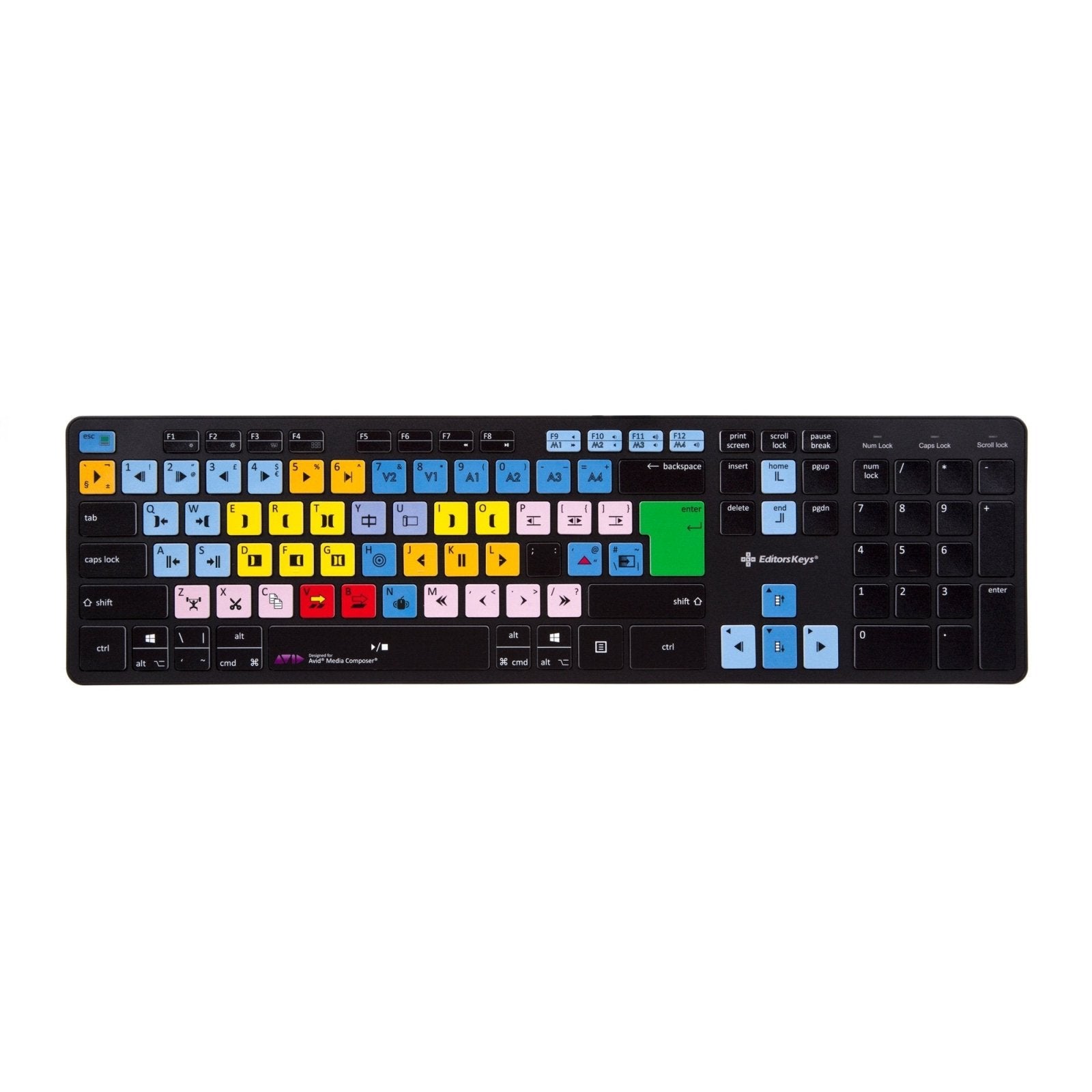 Avid Media Composer Keyboard - Slimline Wired/Wireless - Editors Keys