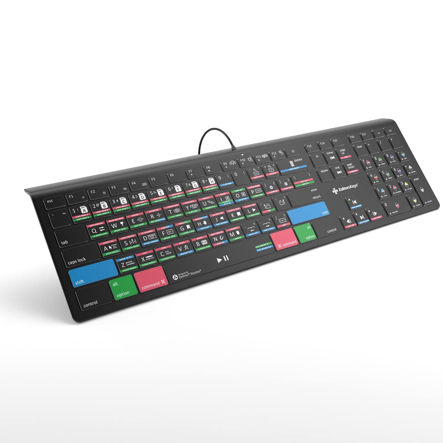 DaVinci Resolve 18 Keyboard - Backlit Mac or PC - Editors Keys