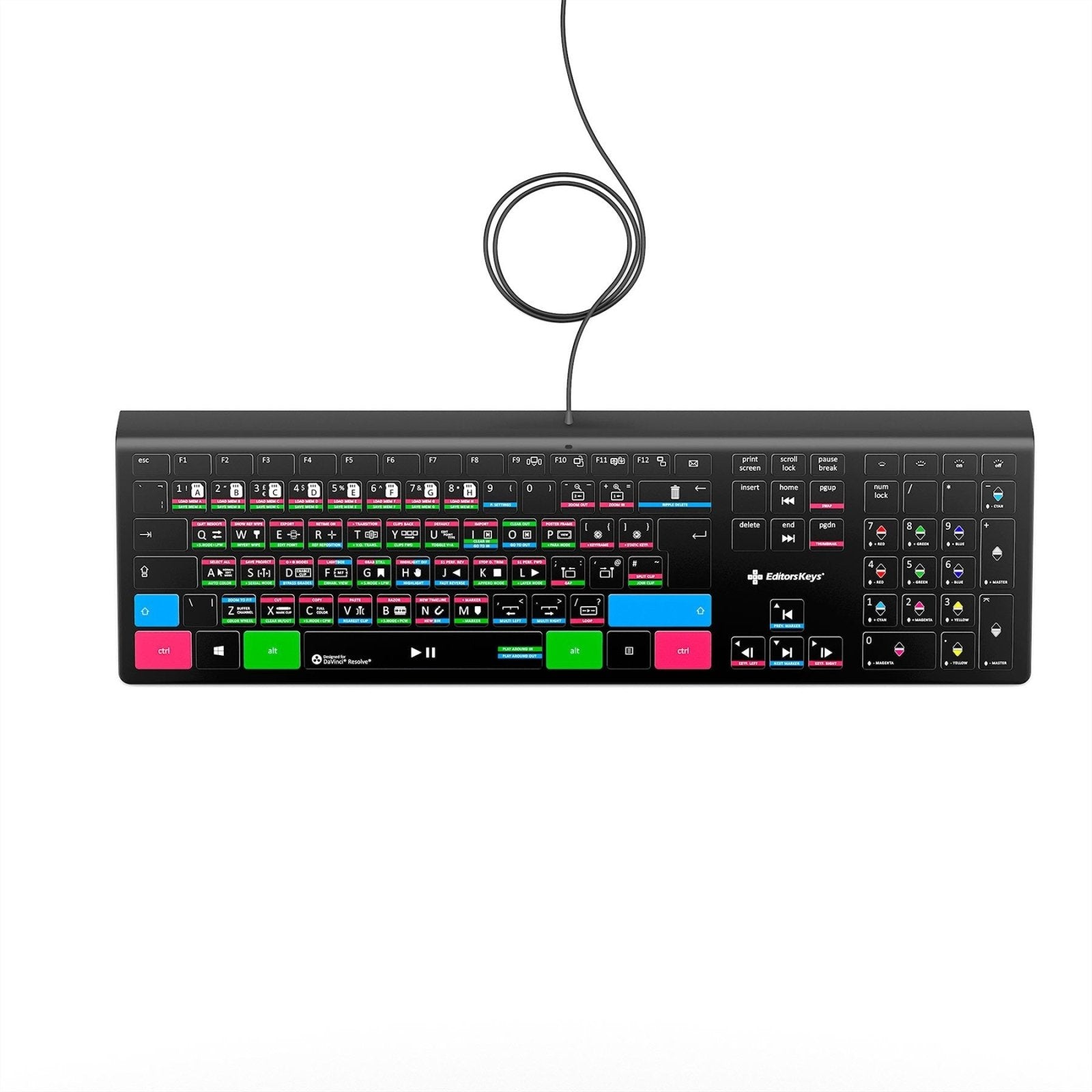 DaVinci Resolve 18 Keyboard - Backlit Mac or PC - Editors Keys