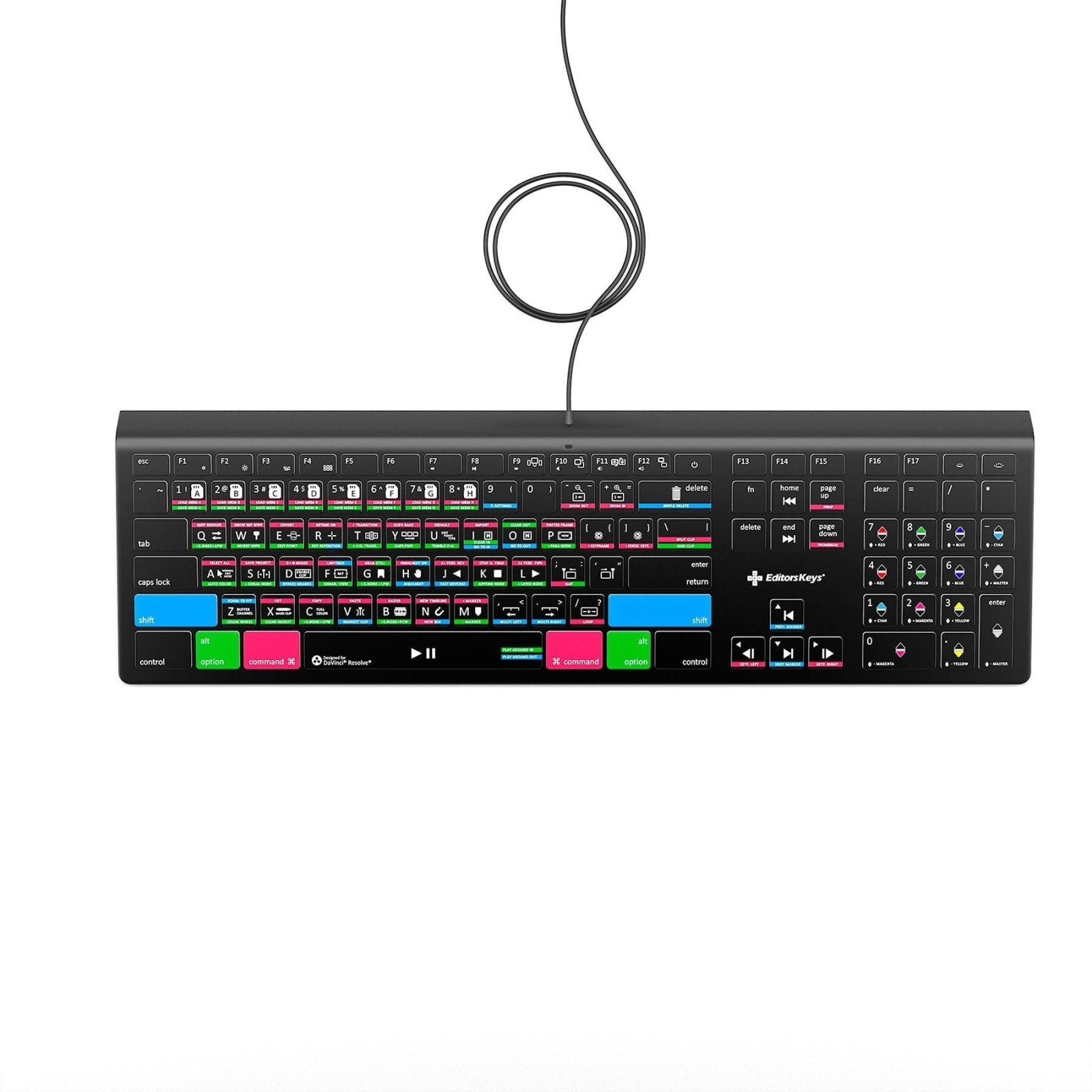 DaVinci Resolve 18 Keyboard - Backlit Mac or PC - Editors Keys