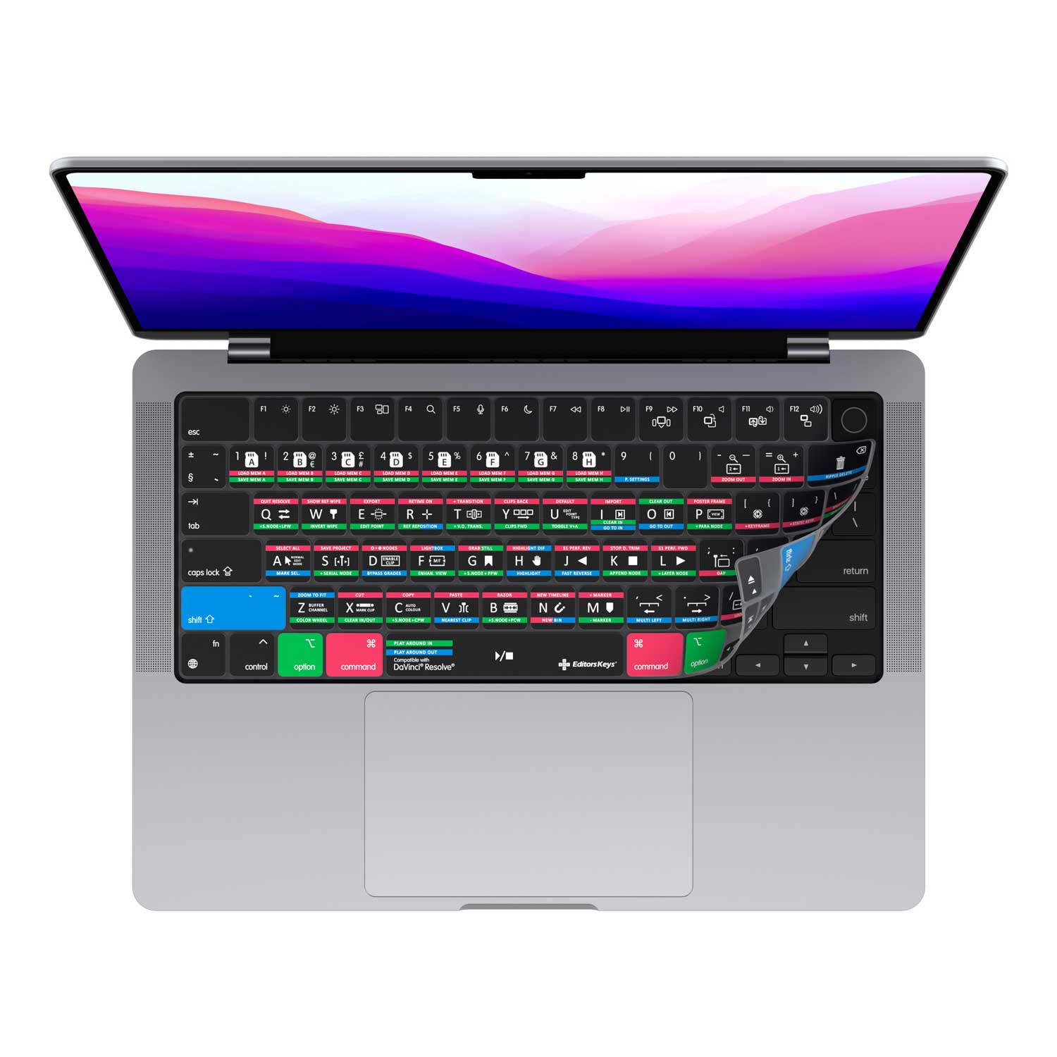 DaVinci Resolve Keyboard Covers for MacBook and iMac - Editors Keys