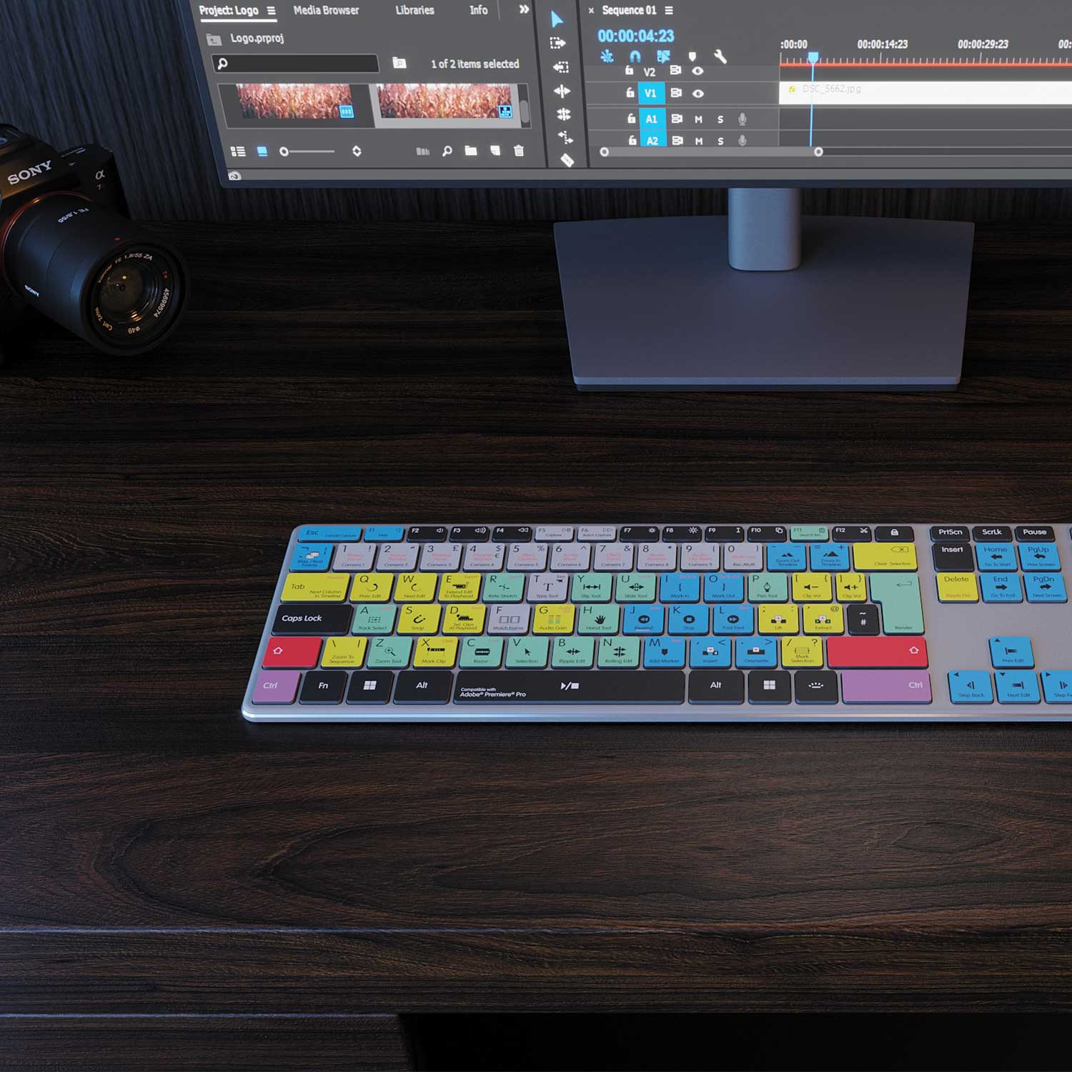NEW Adobe Premiere Keyboard | Backlit & Wireless | Mac and PC - Editors Keys