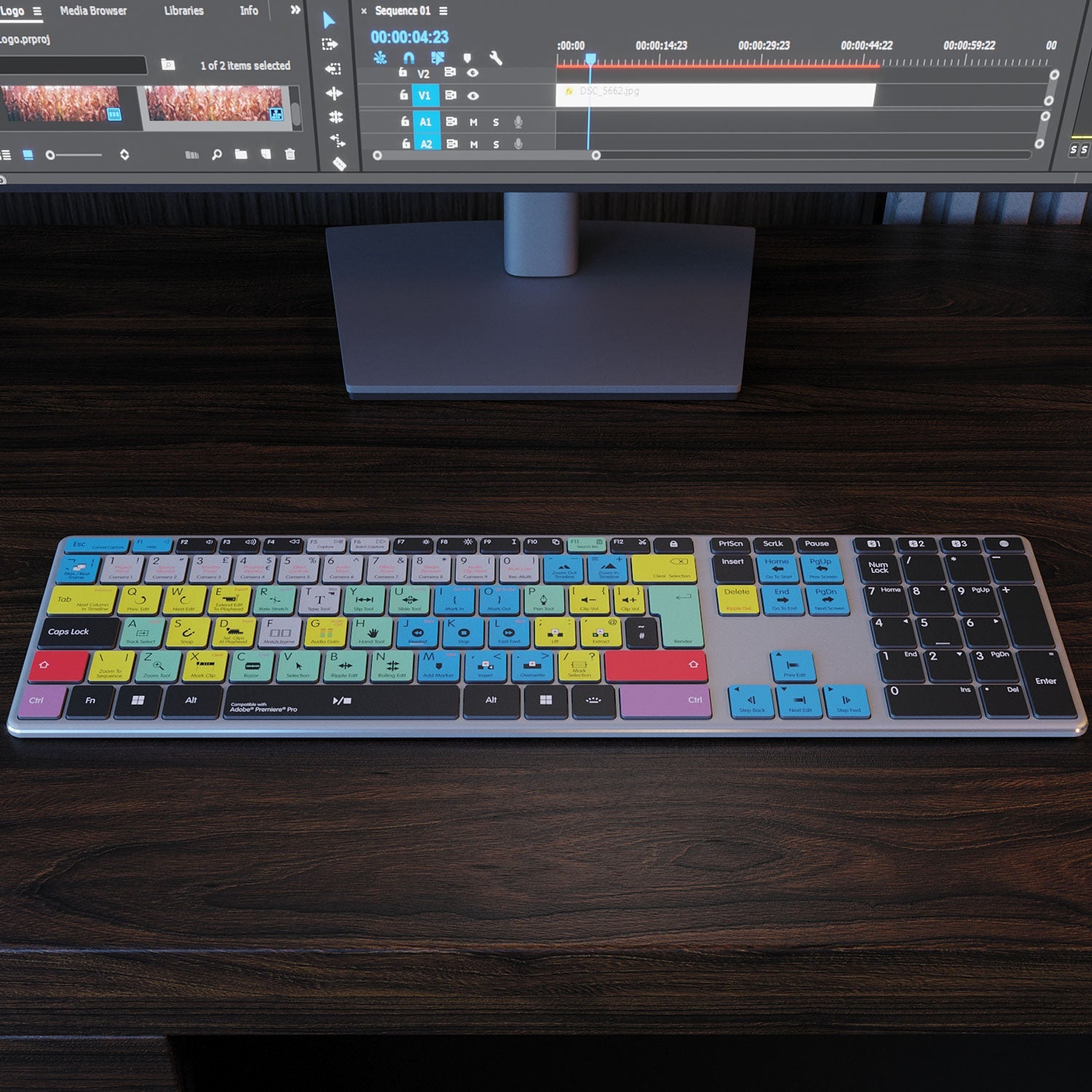 NEW Adobe Premiere Keyboard | Wireless | Mac or PC - Editors Keys