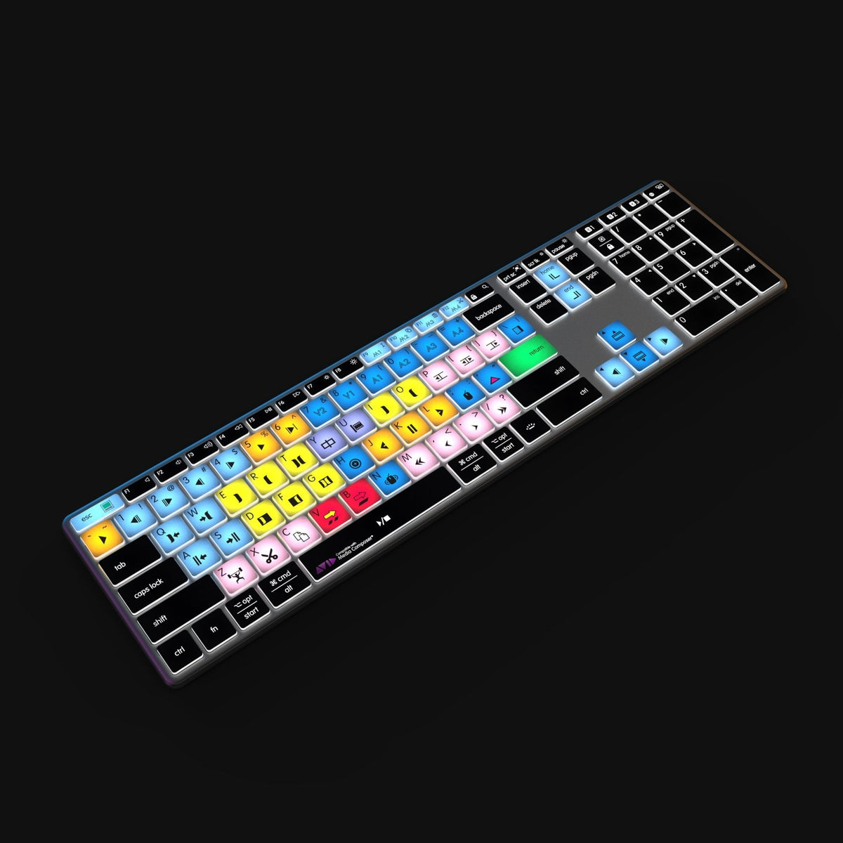 Computer Media Keyboard Avid Media Composer Keyboard | AB10 Backlit | Wired & Wireless | Mac