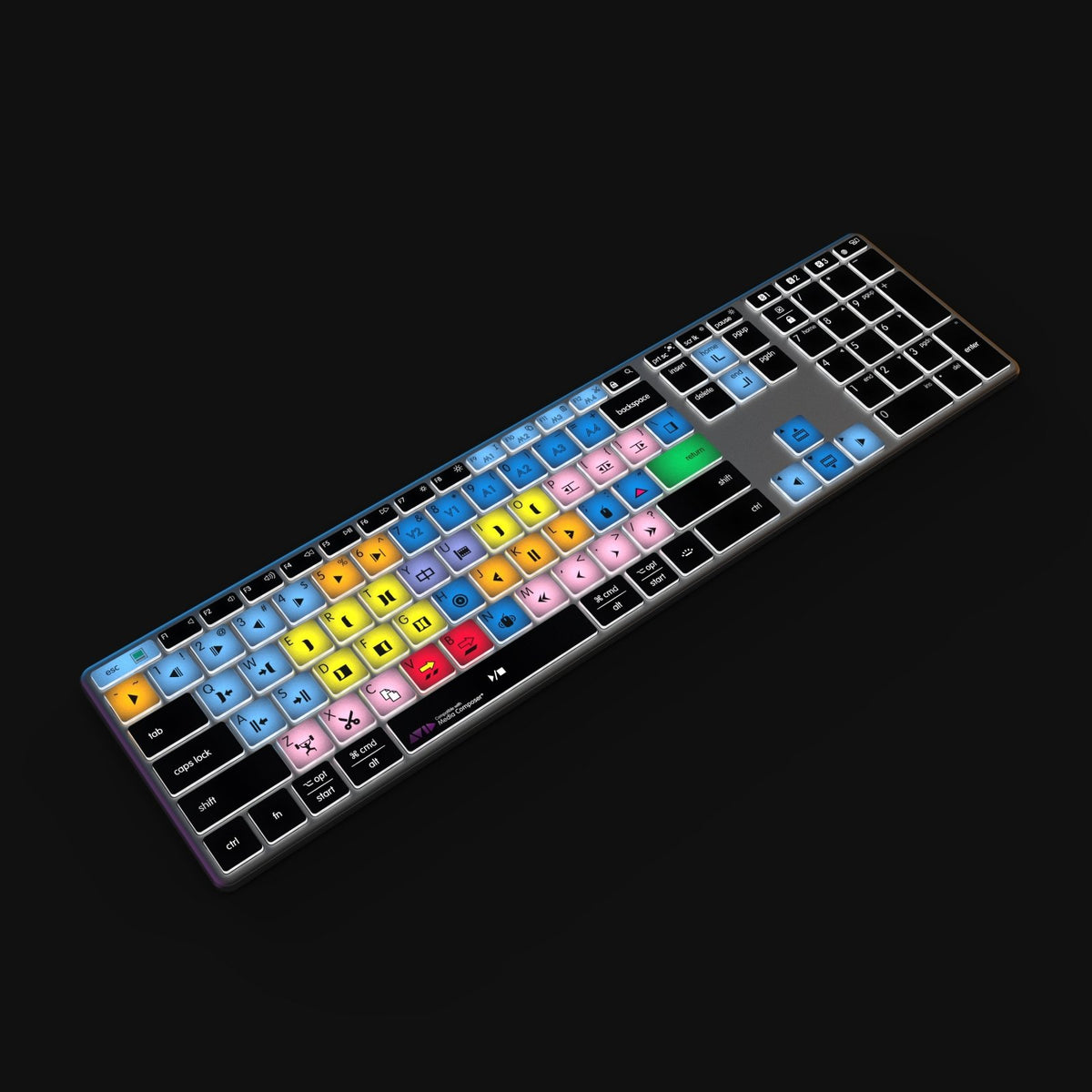 Avid Media Composer Keyboard | AB10 Backlit | Wired & Wireless | Mac