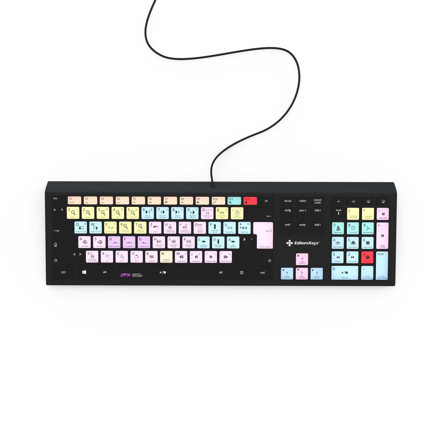 Pro Tools Keyboard - Backlit - For Mac or PC - Editors Keys