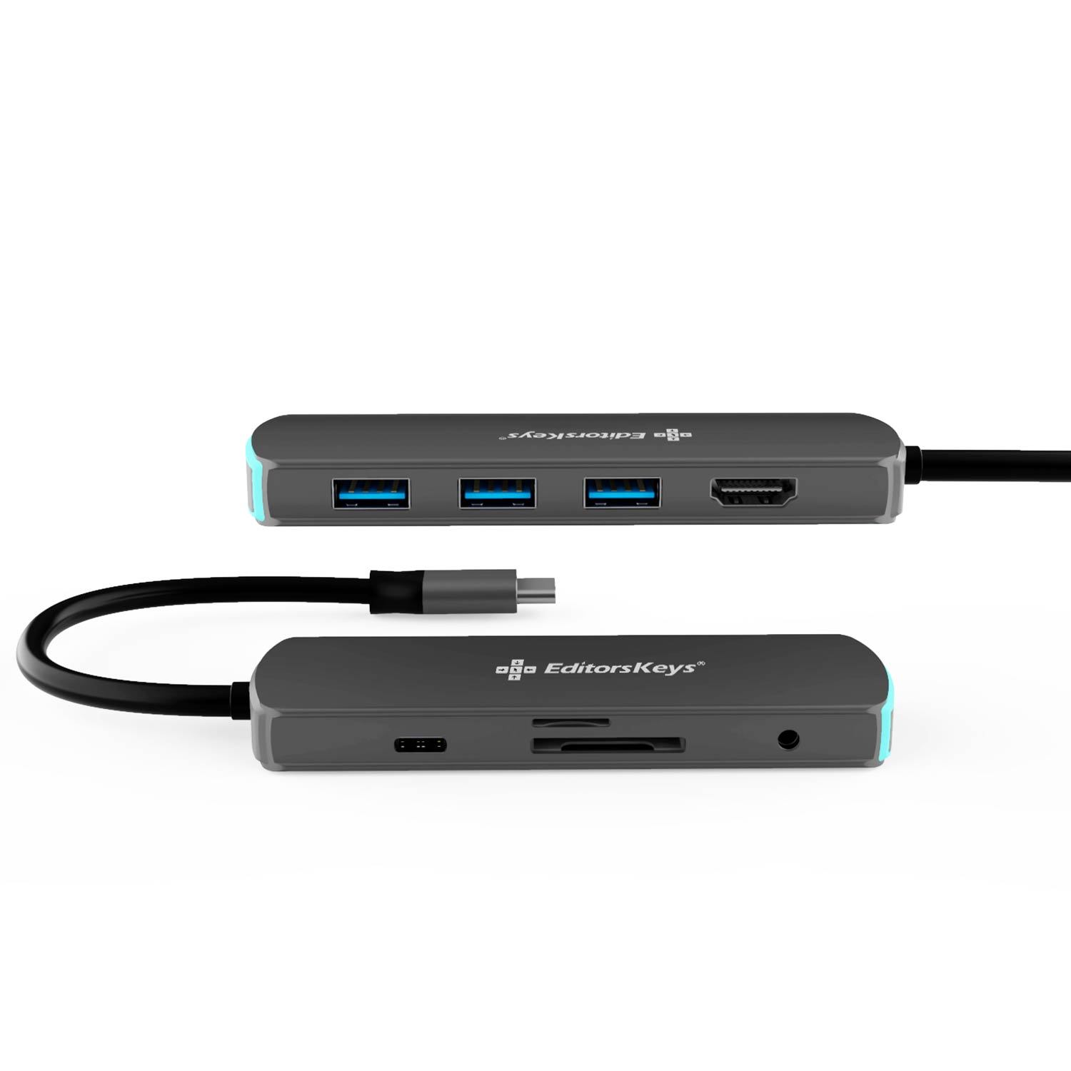 Ripley - HUB ADAPTADOR USB-C CON HDMI USB-3 SALIDA DE AUDIO MICROSD Y SD  MICRÓFONO 8 EN 1 Y ADAPTADOR MÚLTIPLE PARA MAC PC Y IP