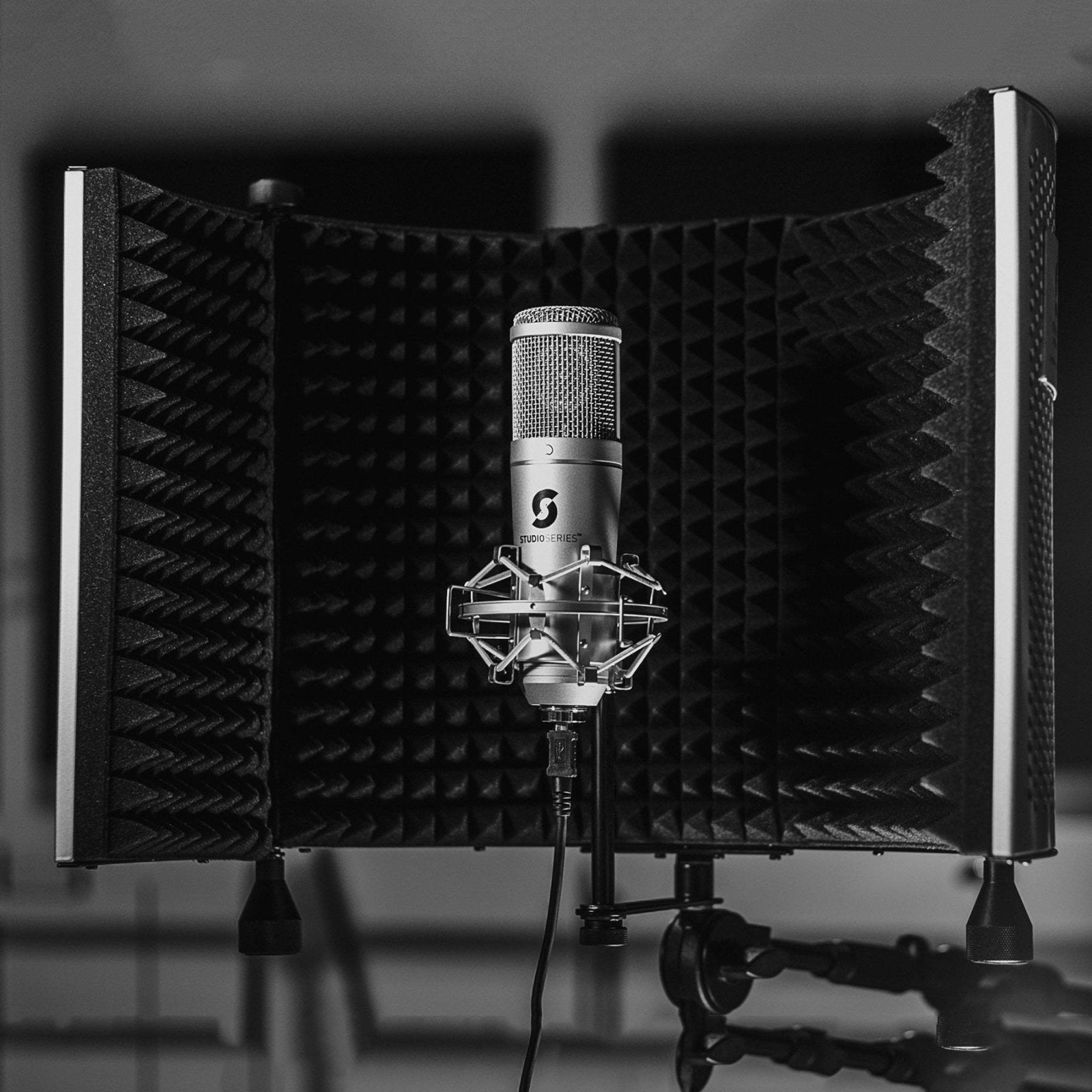 Vocal Booth Pro, USB Microphone & Pop Filter Bundle